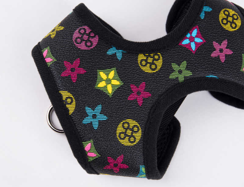 The newest pet chest back dog leash suit leather Necklace Collar Collars Sets Outdoor Durable