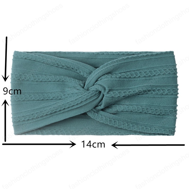 Fashion Cross Knotted Elastic Wide Hairband Toddler Solid Color Striped Nylon Headband Infant Headwear Kids Photography Props