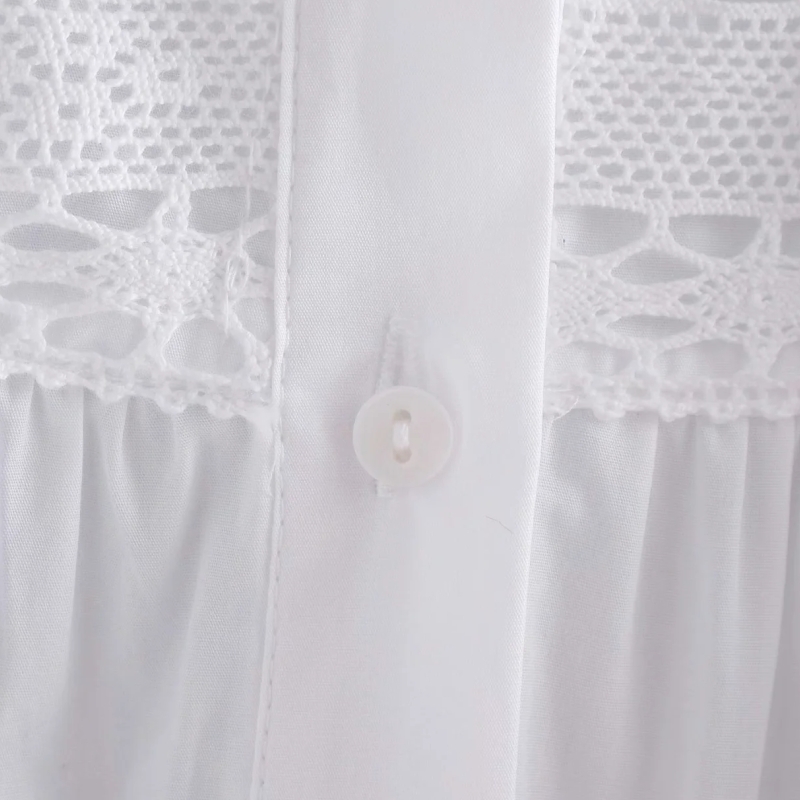 Fashion Woman Lace decoration White Shirt Casual Femme Long sleeve Blouse Casual Lady Loose Tops Smock Blusas S7996 210225