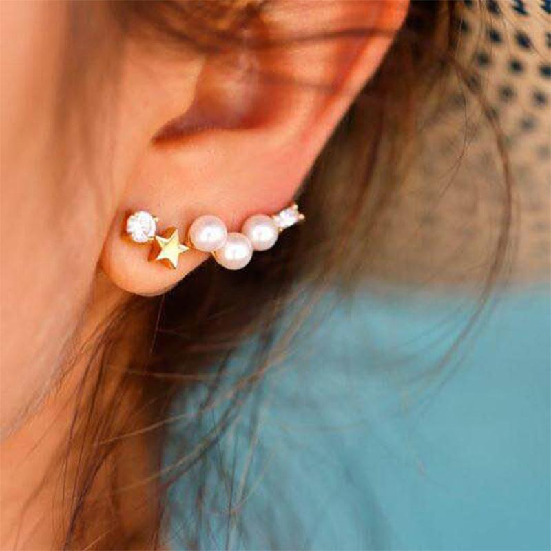 Stud Fashion Elegant Stars Pearl Crystal Geometric Gold Irregular Earrings Female Leather Wedding Banquet Accessories
Stud Fashion Elegant Stars Pearl Crystal Geometric Gold Irregular Earrings Female Leather Wedding Banquet Accessories