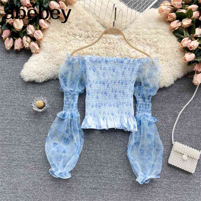 Women Mesh Blouse Korean Puff Sleeve Slash Neck Casual Tops Summer Sexy Off Shoulder Bohemian Print Blouses 210722, Purple
Women Mesh Blouse Korean Puff Sleeve Slash Neck Casual Tops Summer Sexy Off Shoulder Bohemian Print Blouses 210722, Purple