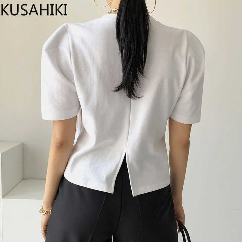 KUSAHIKI Korean Chic Back Split T Shirts Sweet Puff Sleeve O-neck Graphic Tees Summer Causal Solid Tshirt Feminimos 6G970 210602, White
KUSAHIKI Korean Chic Back Split T Shirts Sweet Puff Sleeve O-neck Graphic Tees Summer Causal Solid Tshirt Feminimos 6G970 210602, White