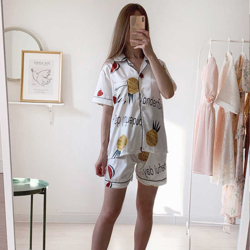 Spring Autumn Women's pajamas 100%Viscose long sleeves trousersset woman 2 pieces Sleepwear women's Floral Printed 210928