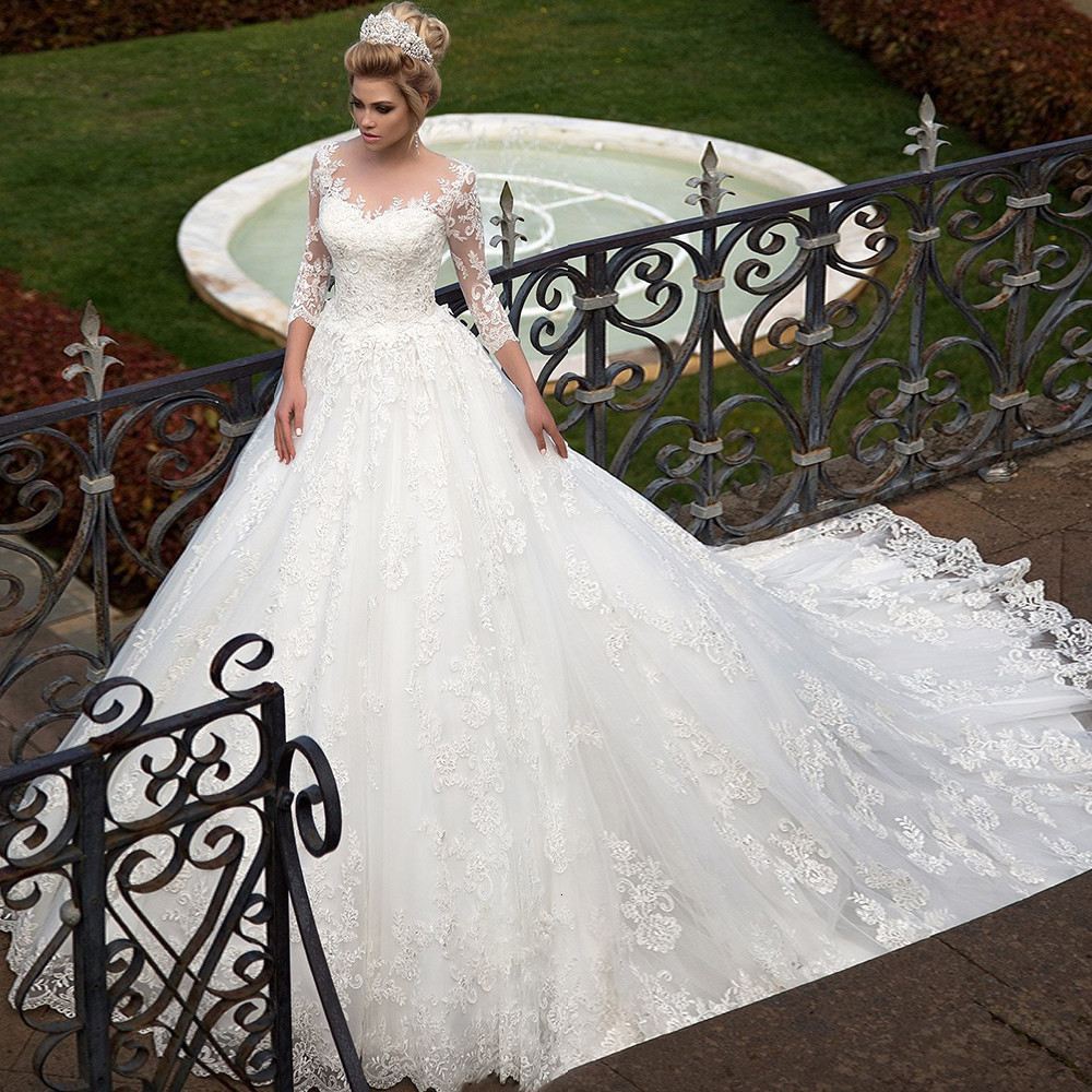 New Modest Three Quarter Sleeve Ball Gown Lace Wedding Es 2021 Appliques Bridal Robe Mariee Princesse De Luxe Acjg, Ivory
New Modest Three Quarter Sleeve Ball Gown Lace Wedding Es 2021 Appliques Bridal Robe Mariee Princesse De Luxe Acjg, Ivory