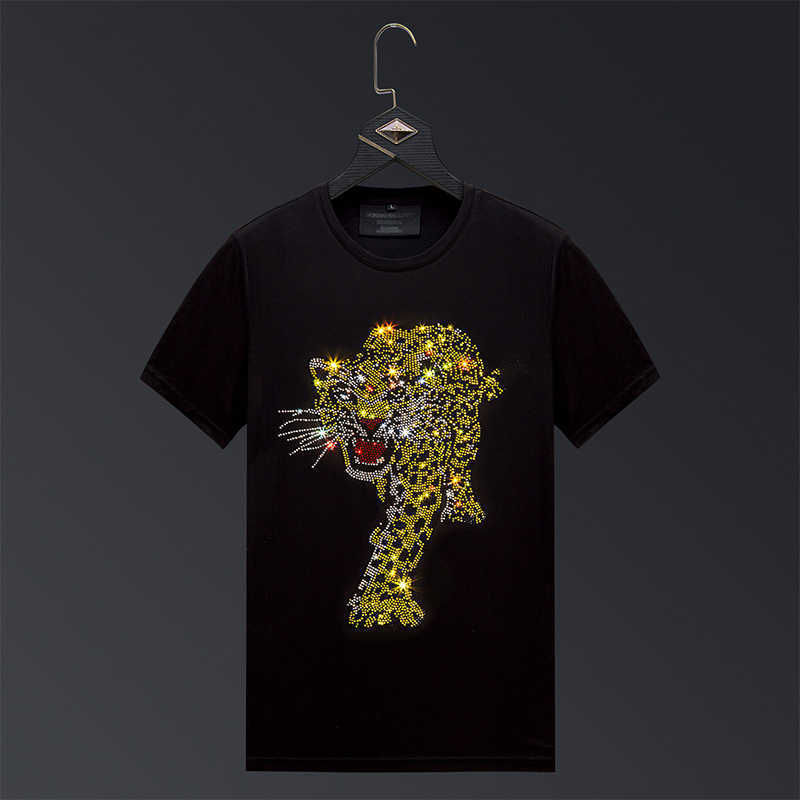 Hot drill t-shirt men' leopard short sleeve men' fashion brand spirit guy summer big men' mercerized cotton half sleeve, White
Hot drill t-shirt men' leopard short sleeve men' fashion brand spirit guy summer big men' mercerized cotton half sleeve, White