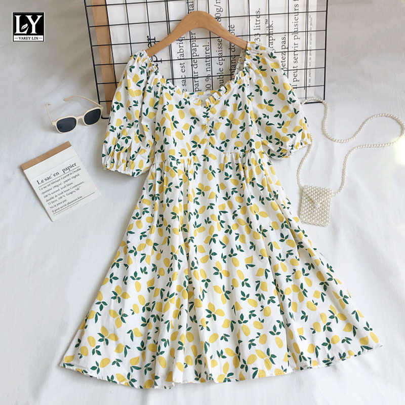 LY VAREY LIN Summer Women Sweet Puff Sleeve Folds Flora A-line Dresses Casual Printing V-neck High Waist Female Short Dress 210526, Blue
LY VAREY LIN Summer Women Sweet Puff Sleeve Folds Flora A-line Dresses Casual Printing V-neck High Waist Female Short Dress 210526, Blue