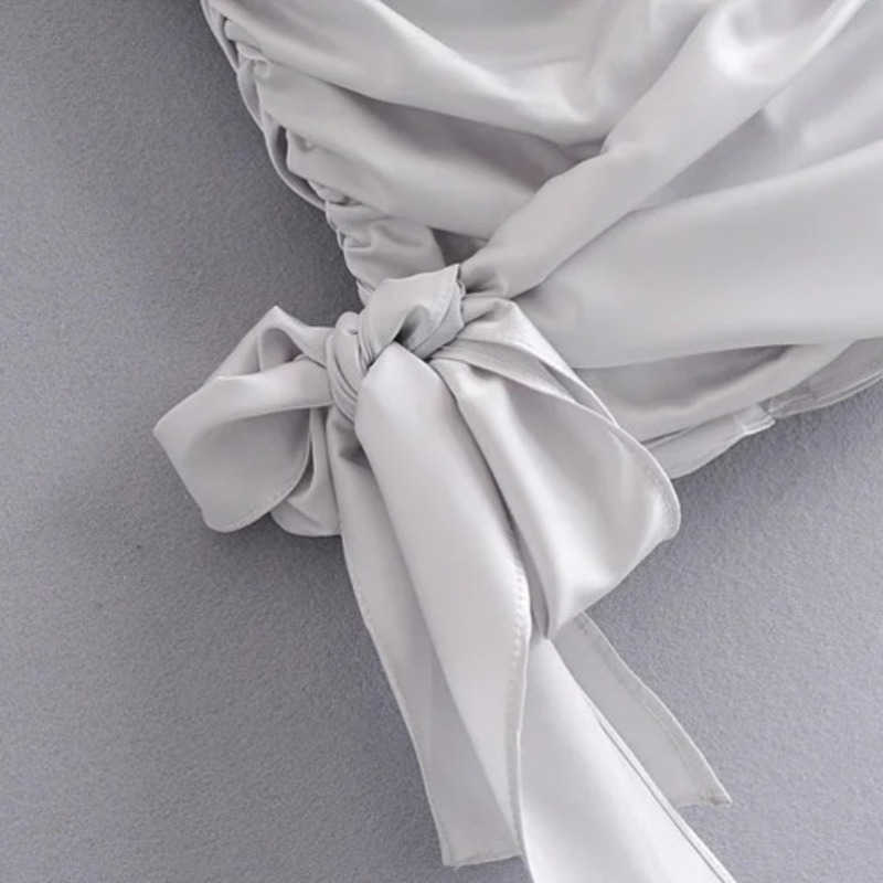 DEAT Spring Arrivals Square Collar Sleeveless Silk Face Lace Pleated Irregular Suspender Lotus Leaf Dress MZ167 210709