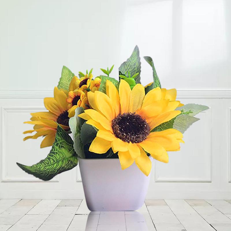 Cute 1 Bunch Sunflower Silk Artificial Flower Bouquet For Home Wedding Decoration Living Room Party Table Window Decor, As shown
Cute 1 Bunch Sunflower Silk Artificial Flower Bouquet For Home Wedding Decoration Living Room Party Table Window Decor, As shown