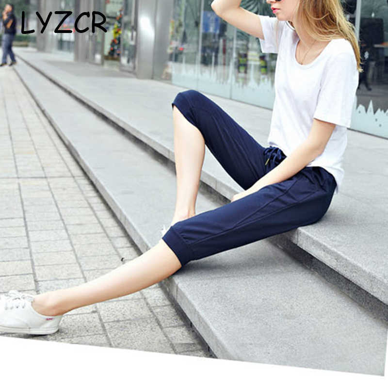 Women's Cotton Summer Pants Casual Loose Harem for Knee Length Breeches s Female Sweatpants 211115