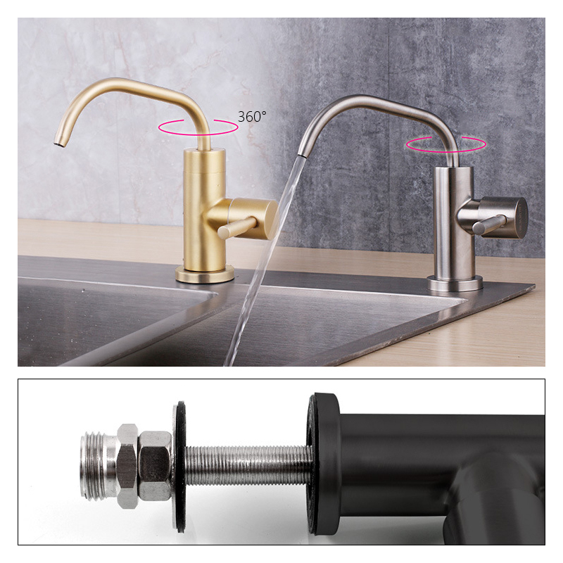 Stainless Steel Kitchen Direct Drinking Water Filter Tap Reverse Osmosis Water Filter Sink Faucet Single Handle Water Purifier T200805