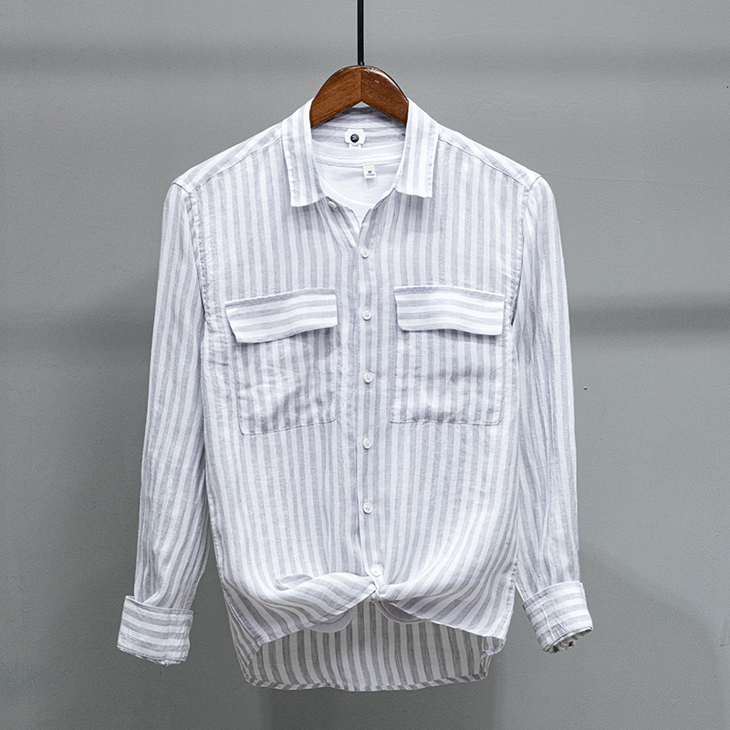 2021 New 100% Linen Spring Long Sleeve Brand Casual Trendy Shirts for Men Breathable Striped Shirt Male Chemise Camsia Overhemd Nf8z, Coffee
2021 New 100% Linen Spring Long Sleeve Brand Casual Trendy Shirts for Men Breathable Striped Shirt Male Chemise Camsia Overhemd Nf8z, Coffee