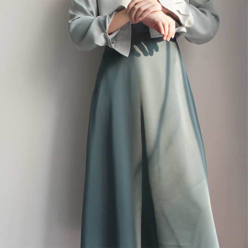 Summer Women's Skirt Korean Style Vintage Satin High Waist Mid-Calf Skirts Womens Jupe Femme Faldas Mujer Moda 2021 210309