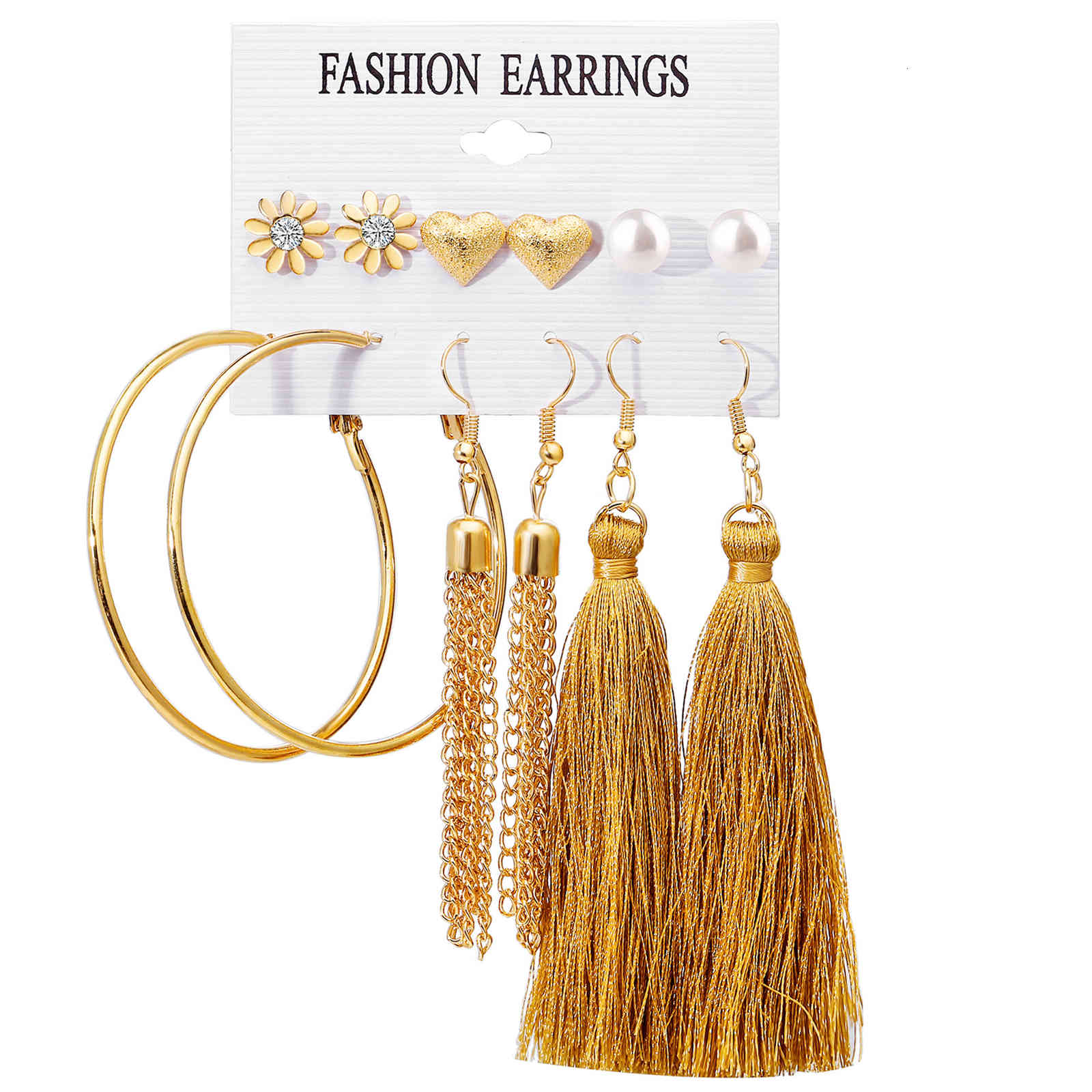charms earrings ear accessories creative love big circle tassel earring set 6 pairs, Golden
charms earrings ear accessories creative love big circle tassel earring set 6 pairs, Golden