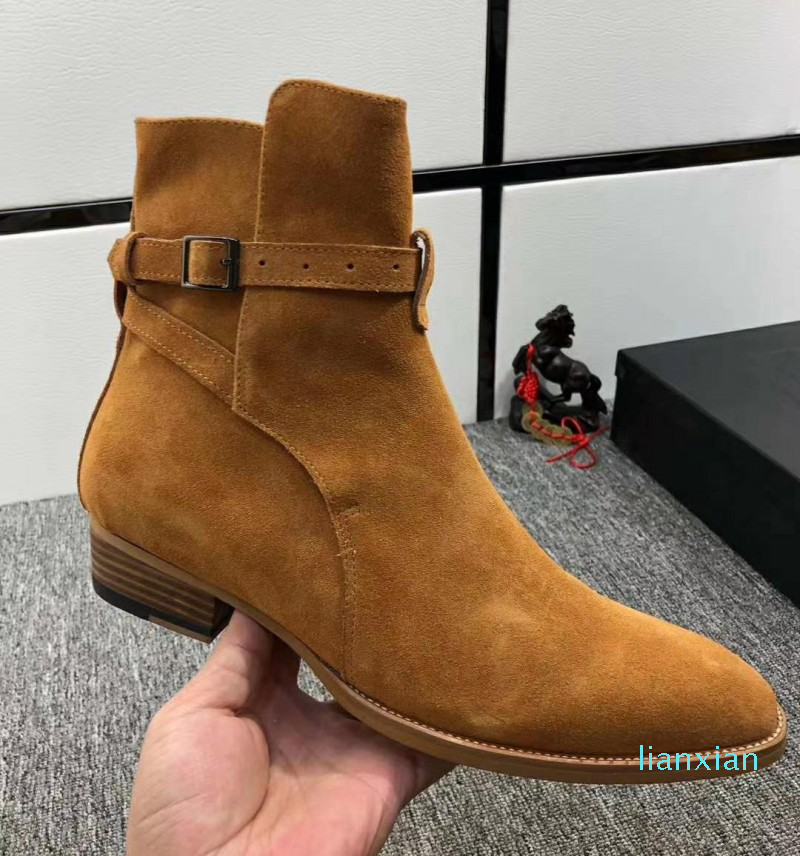 Men Combat Boots Dersert Shoes Cow Leather Fashion Short Martin Boost Mens Western Boots