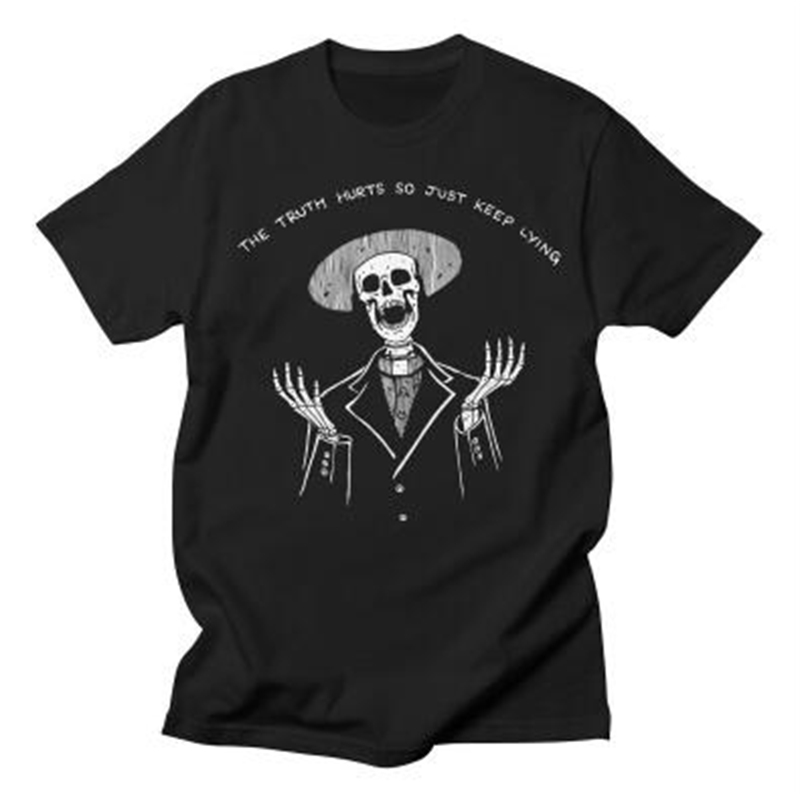 Kuakuayu HJN No Flesh No Brain but Still in Pain Skull Funny Quotes Printed T Shirt Women Short Sleeve Street Style Tee Tops 210302