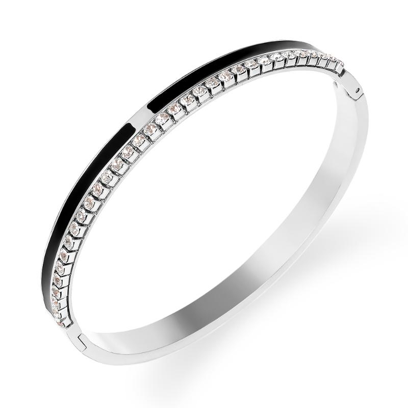 Bangle 2021 Luxury Design Black Resin Bracelets Bangles Summer Stainless Steel Crystal Bracelet For Wedding Pulseira
Bangle 2021 Luxury Design Black Resin Bracelets Bangles Summer Stainless Steel Crystal Bracelet For Wedding Pulseira