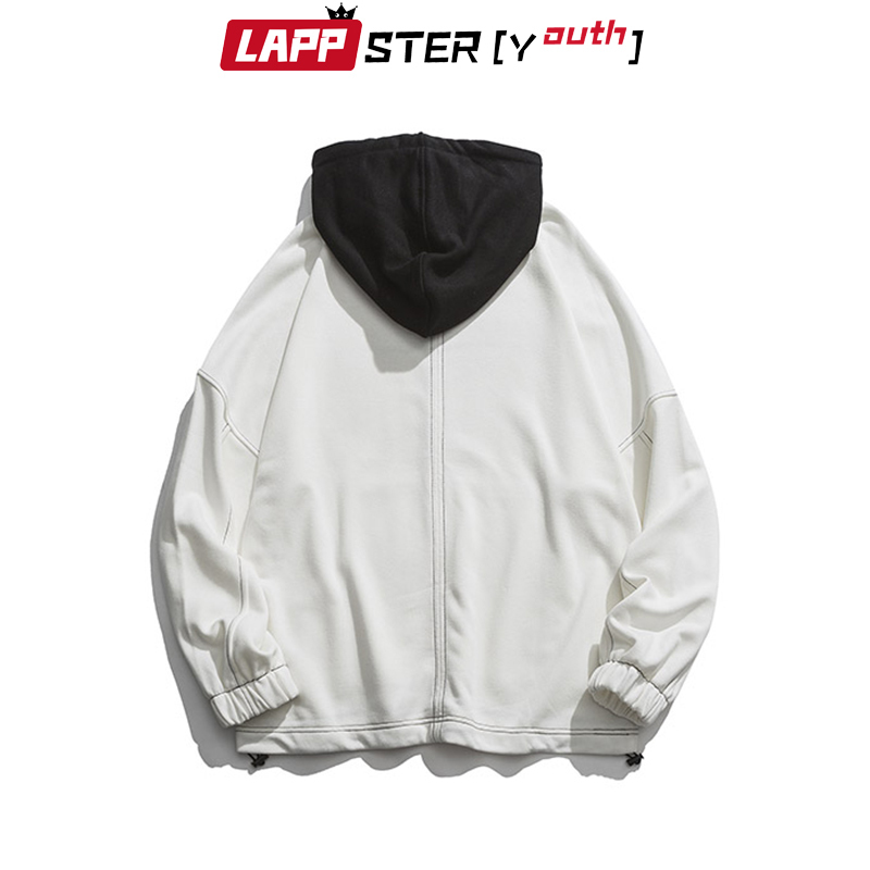 LAPPSTER-Youth Men Oversized Patchwork Hooded Hoodies Mens Japanese Streetwear Hoodie Fall Clothing Hip Hop Harajuku Hoodie 201020