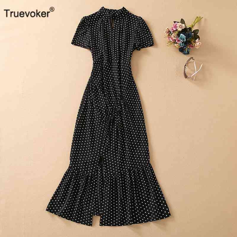 Truevoker Women Runway High End Short Sleeve Classic Polka Dot Print Dress Mermaid Prom Robe Mujer Vestido 210602, Black
Truevoker Women Runway High End Short Sleeve Classic Polka Dot Print Dress Mermaid Prom Robe Mujer Vestido 210602, Black