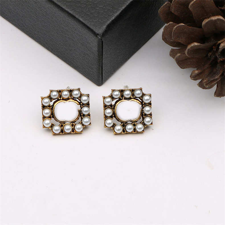 Small Fragrance Earrings Pearl Earrings Rhinestone Fashion Letters Studs Antique Gold For Women Gift All Season, Golden
Small Fragrance Earrings Pearl Earrings Rhinestone Fashion Letters Studs Antique Gold For Women Gift All Season, Golden
