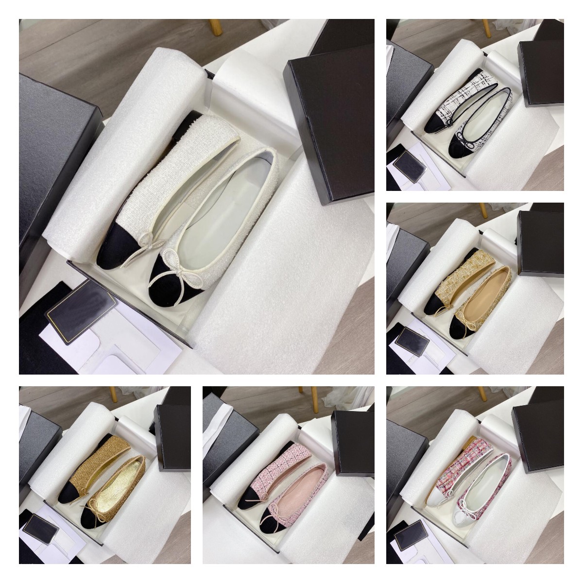 Luxury Designer Women Casual Shoes Ballet Flat Shoe Patchwork Tweed Grosgrain Goatskin Calf Patent Leather Bow-knot Fashion Elegant with Box Size 35-40, Color 7
Luxury Designer Women Casual Shoes Ballet Flat Shoe Patchwork Tweed Grosgrain Goatskin Calf Patent Leather Bow-knot Fashion Elegant with Box Size 35-40, Color 7