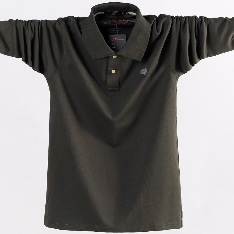 Men Polo Shirt Men's Business Work Casual Cotton Male Top Tees Autumn Long Sleeve Turn-down Collar Polo Shirts Plus Size 5XL 6XL 210308