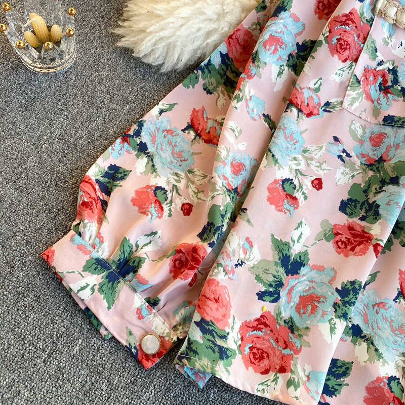 Fashion Ladies' Shirt Women Elegant Print V Collar Long Sleeve Tops Clothes Blusas Mujer De Moda Blouse Q444 210527