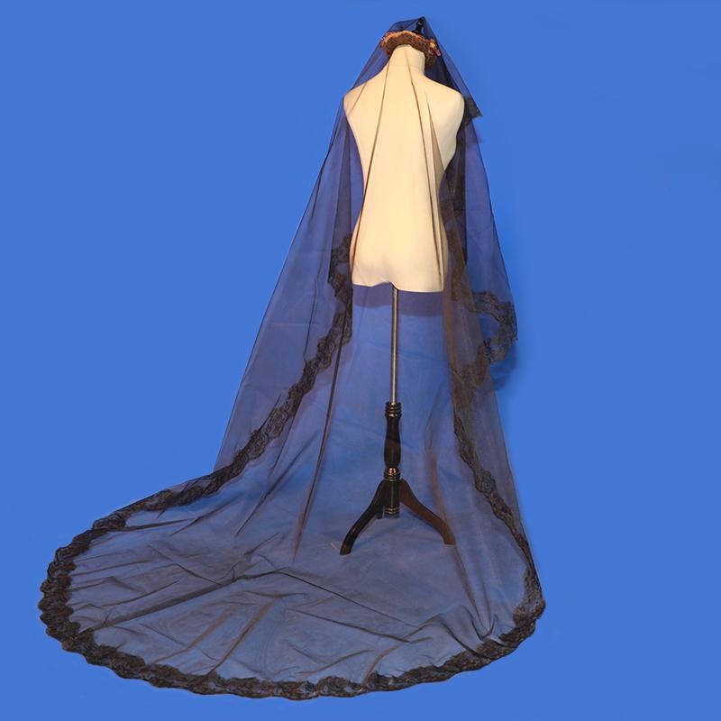 Bridal Veils One-Layer Black Bride Veil Long Wedding Vail Appliqued Lace Edge Velo De Novia Largo 3m, 1.5m
Bridal Veils One-Layer Black Bride Veil Long Wedding Vail Appliqued Lace Edge Velo De Novia Largo 3m, 1.5m
