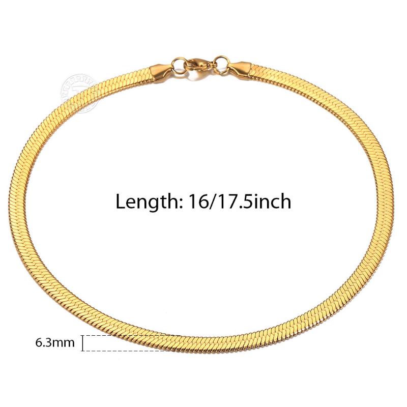 Chains 6mm Classic Snake Chain Necklaces For Women Girls Gold Stainless Steel Herringbone Link Chokers Jewelry Gifts DDN312