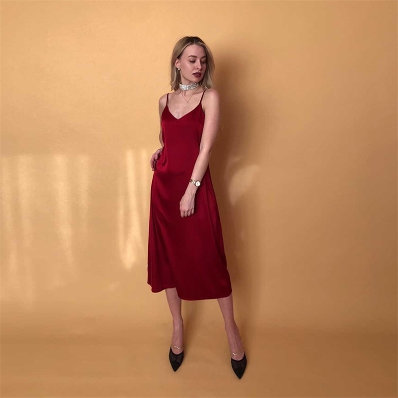 Sexy V Neck Spaghetti Strap Stain Dres Backless Party Spring Summer Elegant Fashion Solid Streetwear Midi 210701, As picture r
Sexy V Neck Spaghetti Strap Stain Dres Backless Party Spring Summer Elegant Fashion Solid Streetwear Midi 210701, As picture r