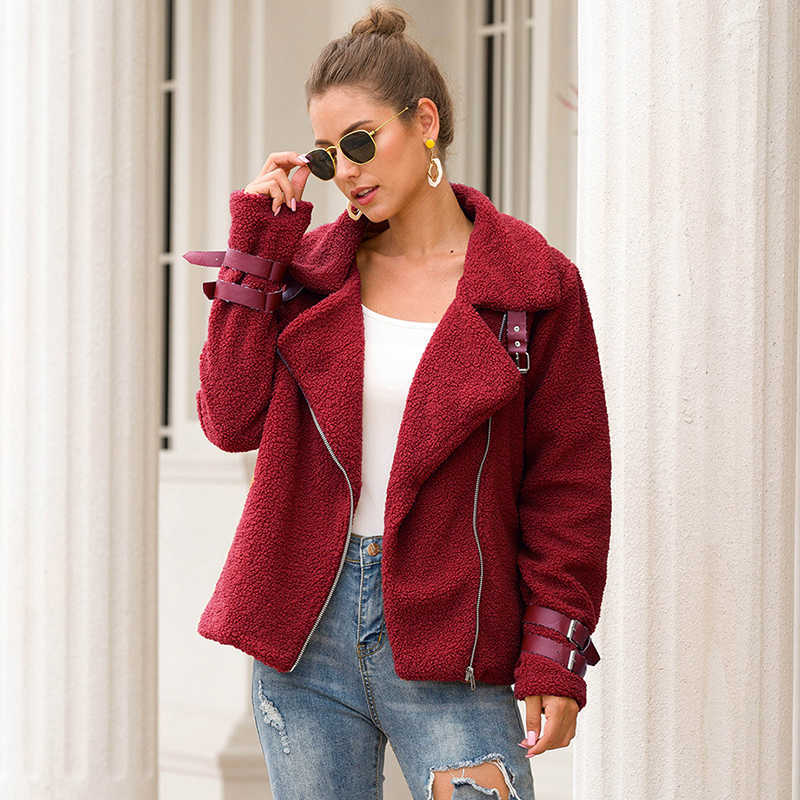 Ly Varey Lin Autumn Winter Women Thick Warm Faux Fur Coats Turndown Collar Zipper Loose Soft Jacket Plus Size 3xl Outerwear 210526