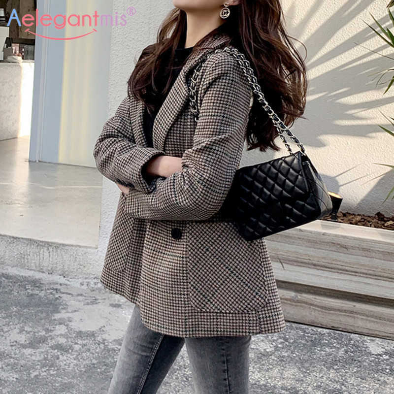 Aelegantmis Winter Fashion Vintage Women Plaided Woollen Coat Female Thicken Blazers Jackets Korean Slim Outwear with Belt 210607, Coffee
Aelegantmis Winter Fashion Vintage Women Plaided Woollen Coat Female Thicken Blazers Jackets Korean Slim Outwear with Belt 210607, Coffee