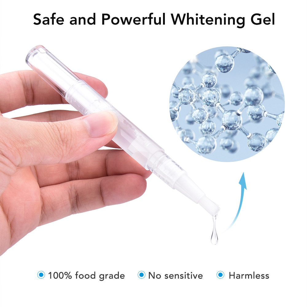 LED Teeth Whitening Kit 4 PCS Tooth Whitener Pen 35% Carbamide Peroxide Gel Dental Bleaching System Mouth Trays Tooth Machine