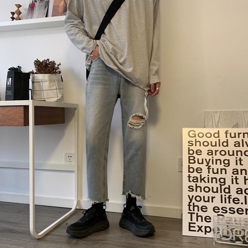 2021 New Men' Holes Stretch Slim Fit Cargo Pocket Wash Jeans Blue Color Casual Cut Rotten Male Pants Biker Denim Trousers Zegr
2021 New Men' Holes Stretch Slim Fit Cargo Pocket Wash Jeans Blue Color Casual Cut Rotten Male Pants Biker Denim Trousers Zegr