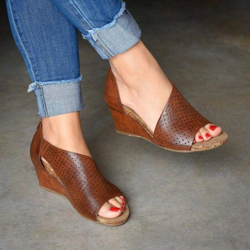 Womens Sandals Torridity Shoes Fashion Casual Rome Peep Toe Med Heels Heel Shoes Sandals Zomerschoenen Dames rtgb