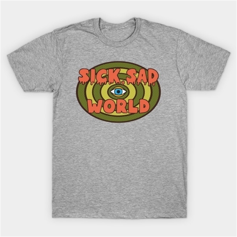 kuakuayu HJN Sick Sad World T-Shirt Fashion Daria Sarcastic T Shirt Summer Fashion T-shirt Casual Print Top Tees 210306