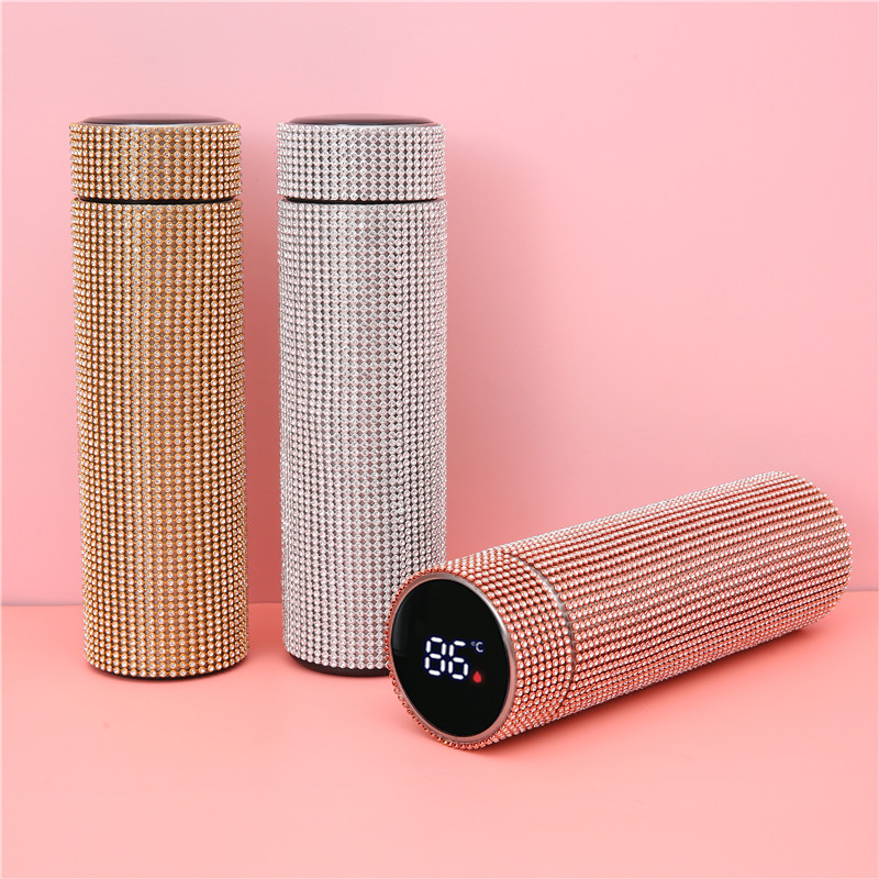 Diamond Water Bottle LED Temperature Display Tumbler with Smart Touch Screen Stainless Steel Insulated Rhinestone Kettle, As pic
Diamond Water Bottle LED Temperature Display Tumbler with Smart Touch Screen Stainless Steel Insulated Rhinestone Kettle, As pic