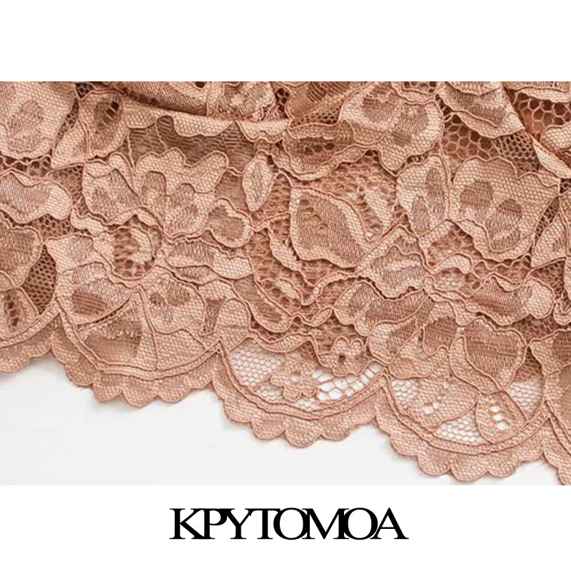KPYTOMOA Women Sexy Fashion Lace Bralette Cropped Tank Top Vintage Backless Adjustable Thin Strap Female Camis Chic Tops 201028