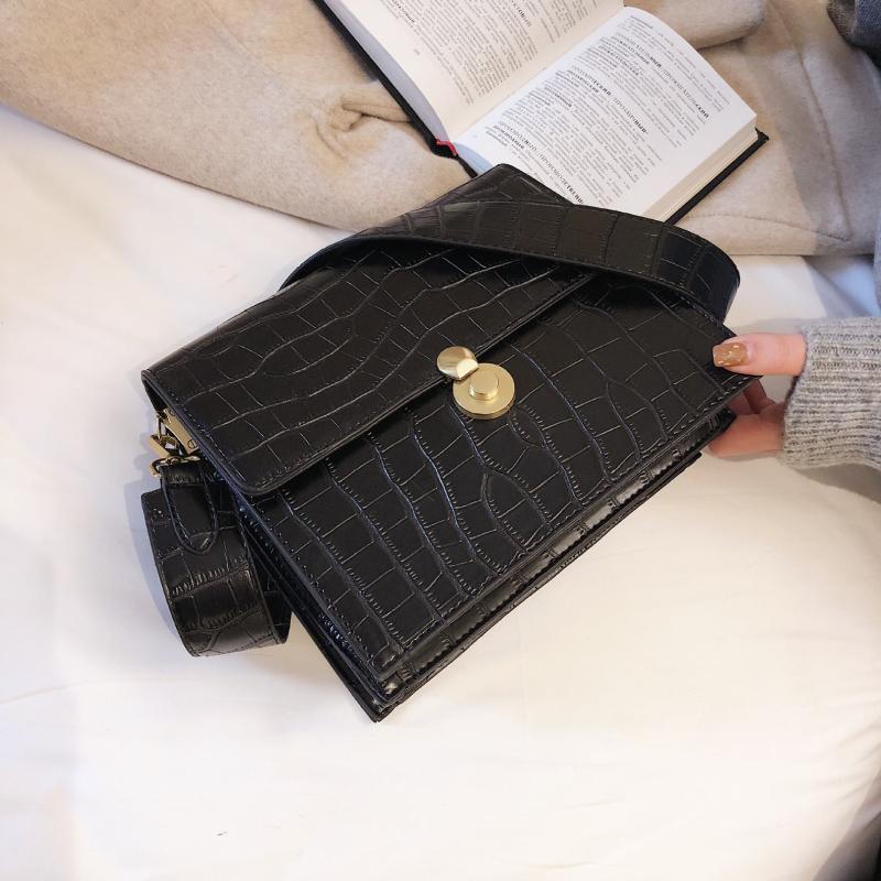 Retro Alligator Pattern The Shoulder Bag Fashion PU Leather Wide Shoulder Strap Ladies Soft Leather Crossbody Bag Sac Femme Luxe, Black
Retro Alligator Pattern The Shoulder Bag Fashion PU Leather Wide Shoulder Strap Ladies Soft Leather Crossbody Bag Sac Femme Luxe, Black