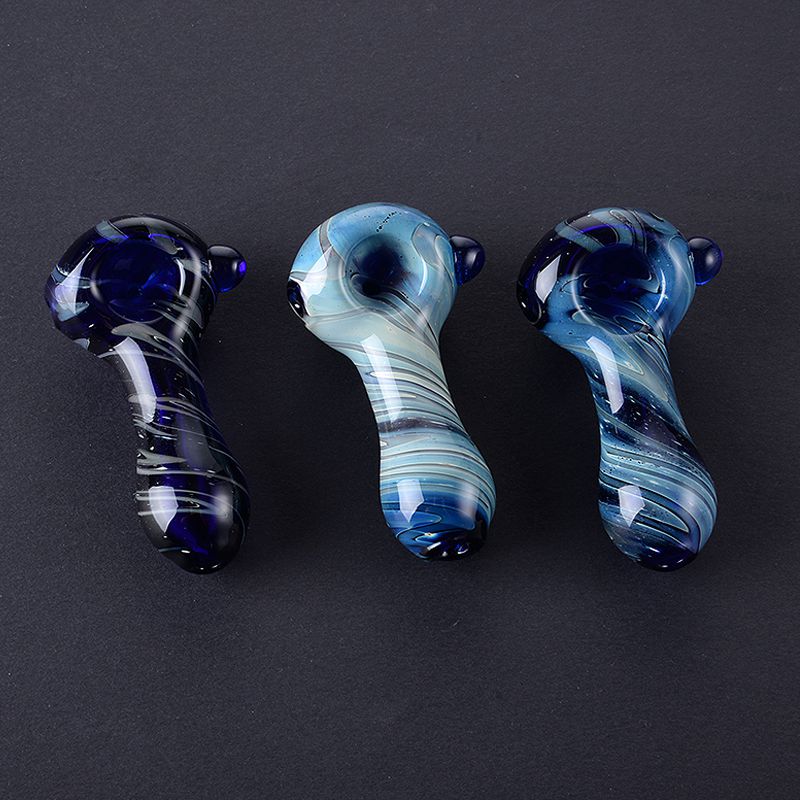 Unique Smoking Pipes Colorful Pyrex Oil Spoon Pipes 36g 7cm Mini Small Tobacco Bong Glass Hand Pipe 7CM WL03