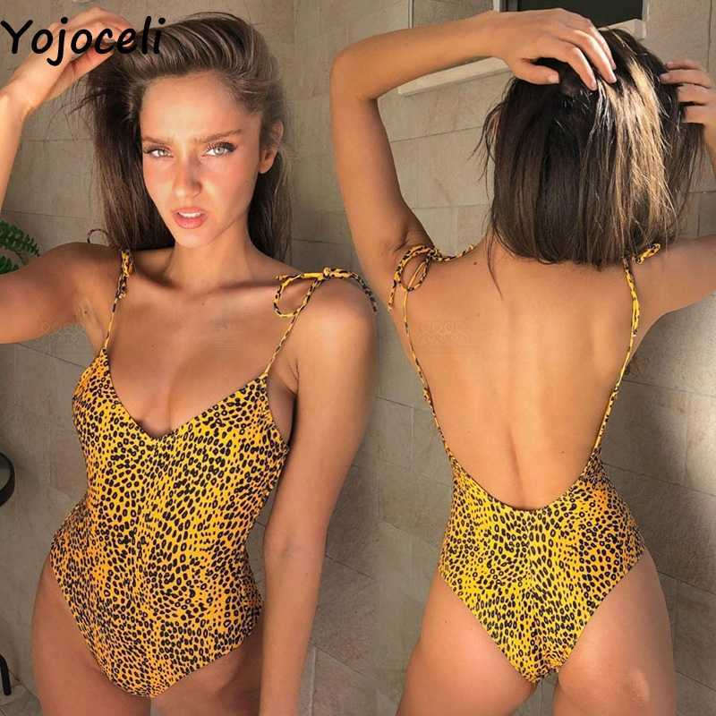Yojoceli Elegant leopard print girls bikini suit Summer beach sexy swimming women tankini 210609