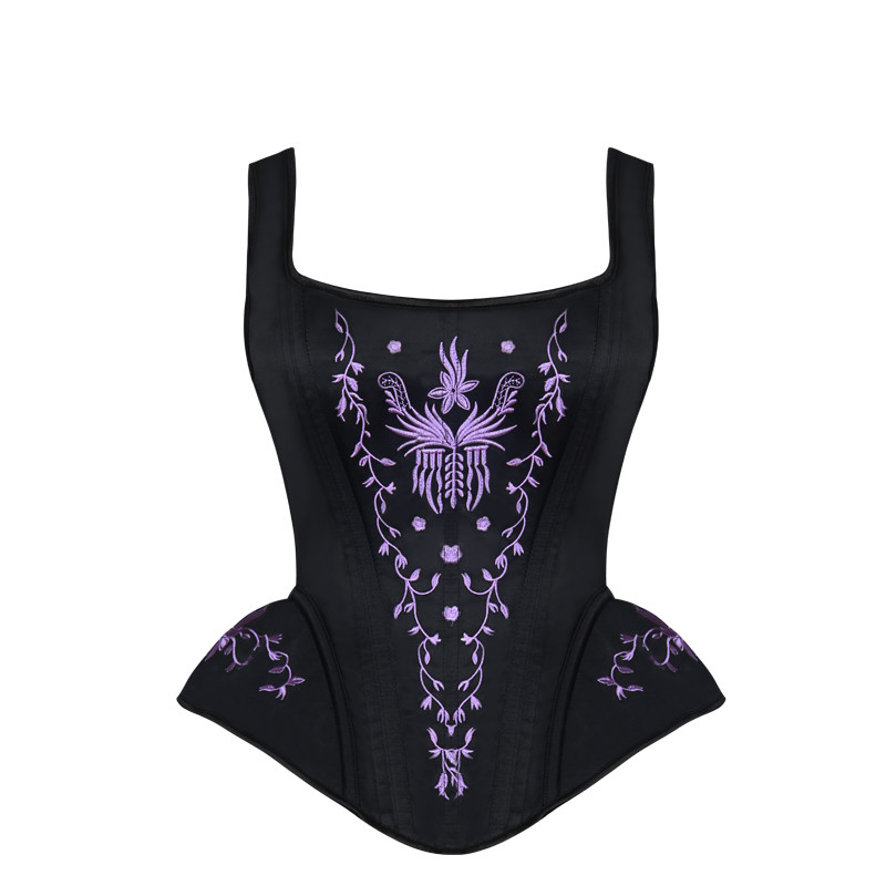 Women Halter neck Waist bustier corset tops Training Bustier Steel Boned Steampunk Brocade Embroidery Overbust Padded Corset With Straps Waist Control Zipper, Black/purple
Women Halter neck Waist bustier corset tops Training Bustier Steel Boned Steampunk Brocade Embroidery Overbust Padded Corset With Straps Waist Control Zipper, Black/purple