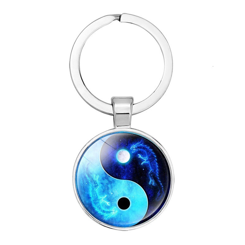 Key Rings Chinese Element Accessories Yin Yang Tai Chi Cat Footprints Personalized Time Ring Pendant Chain