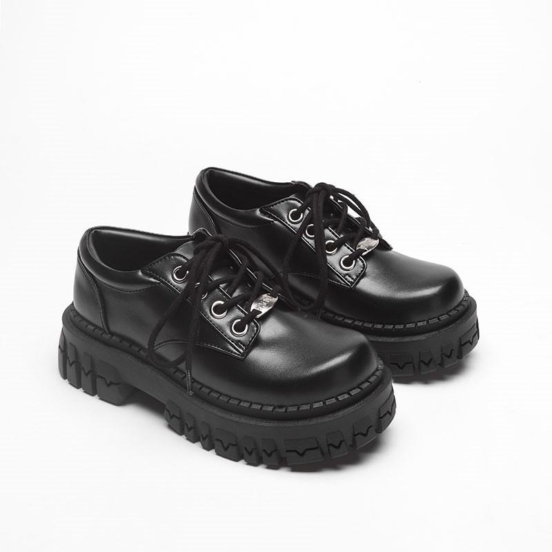 Dress Shoes Spring Delias Leather Thick Bottom Platform Female Japanese Big Head Single College British Style Women's