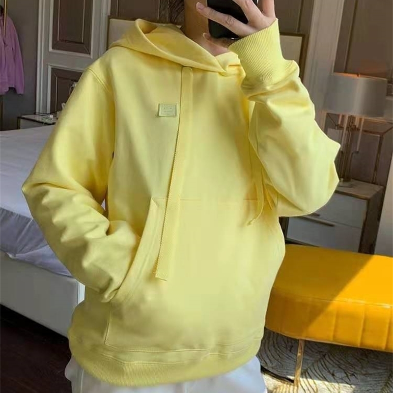 100% Cotton Women's Hoodie Casual Loose Hooded Pullover add Velvet Long Sleeve Sweatshirt 201203