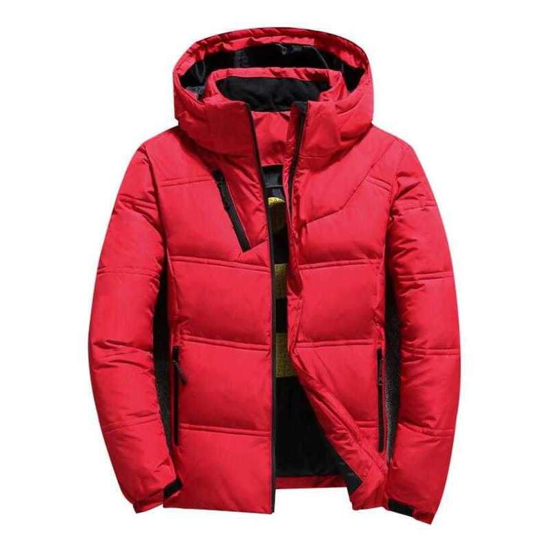 Winter Down Coat Men's Thick Warm White Duck Down Parkas Jacket Men Snow Parka Jacket Overcoat Windbreaker Hooded Warm Parkas 210927