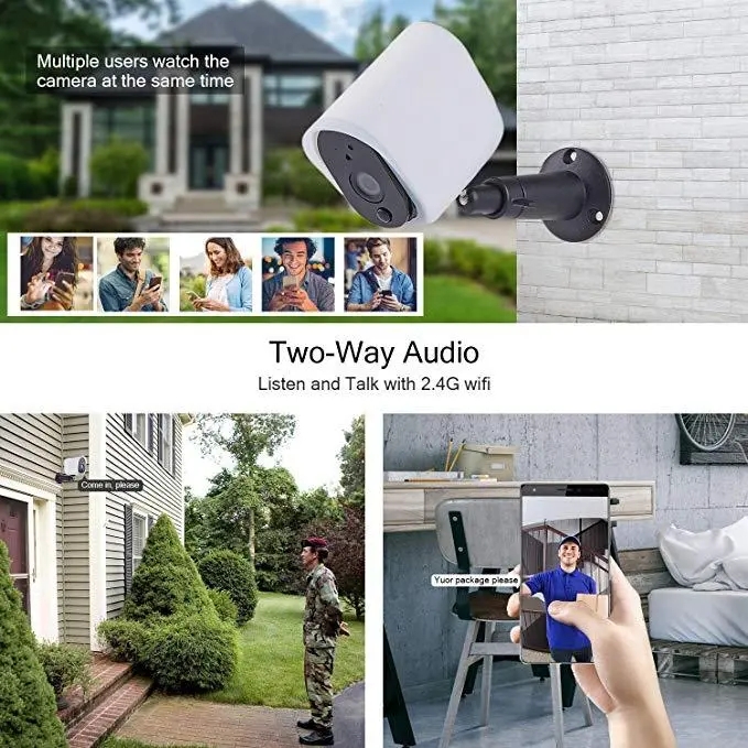 Wireless Solar Rechargeable Battery Powered Security IP Camera with Solar Panel, 1080p HD Waterproof Outdoor Home Surveillance with Motiona