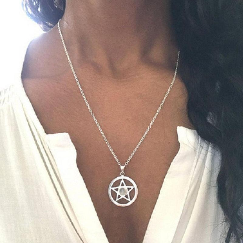 Pendant Necklaces Moonstone Pentagram Necklace, Onyx Pendant, Silver Pentacle Necklace
Pendant Necklaces Moonstone Pentagram Necklace, Onyx Pendant, Silver Pentacle Necklace