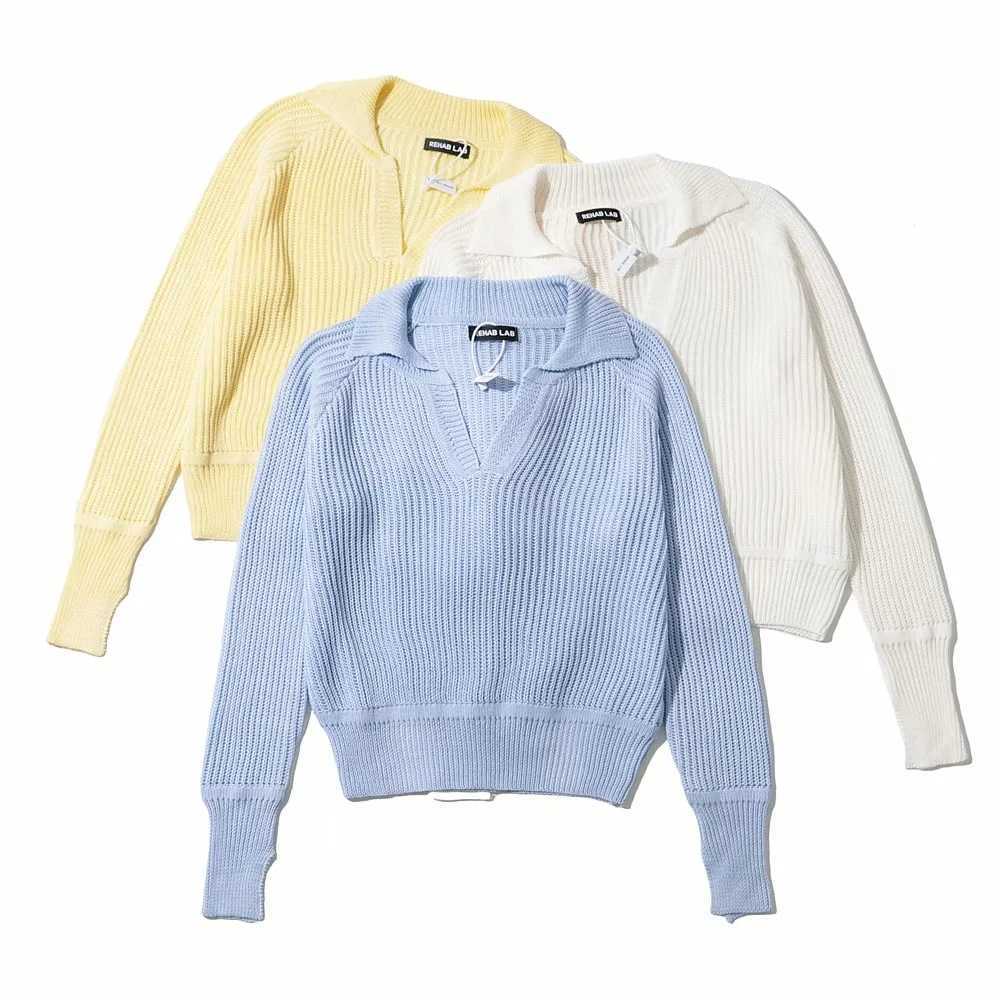 Spring Autumn Solid Simple Turn Down Collar Full Sweater Loose Bottom Knitwear 210615
