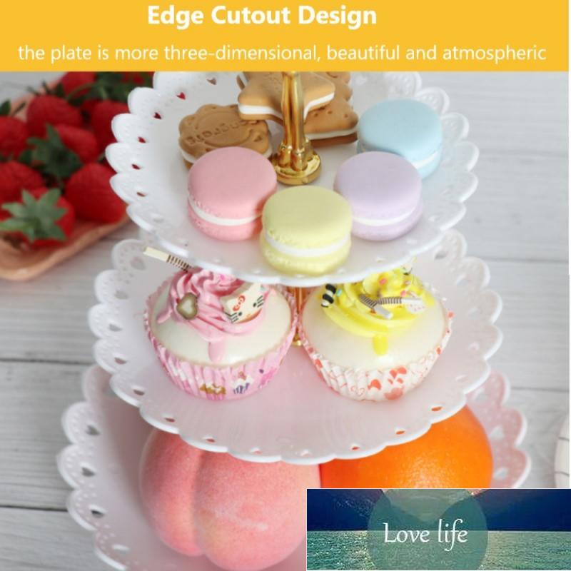 3-Tier Tray Holiday Party 3-Tier Fruit Tray Dessert Candy Tray Cake Stand Self Display Home Table Decoration Plastic Plates Factory price expert desig
