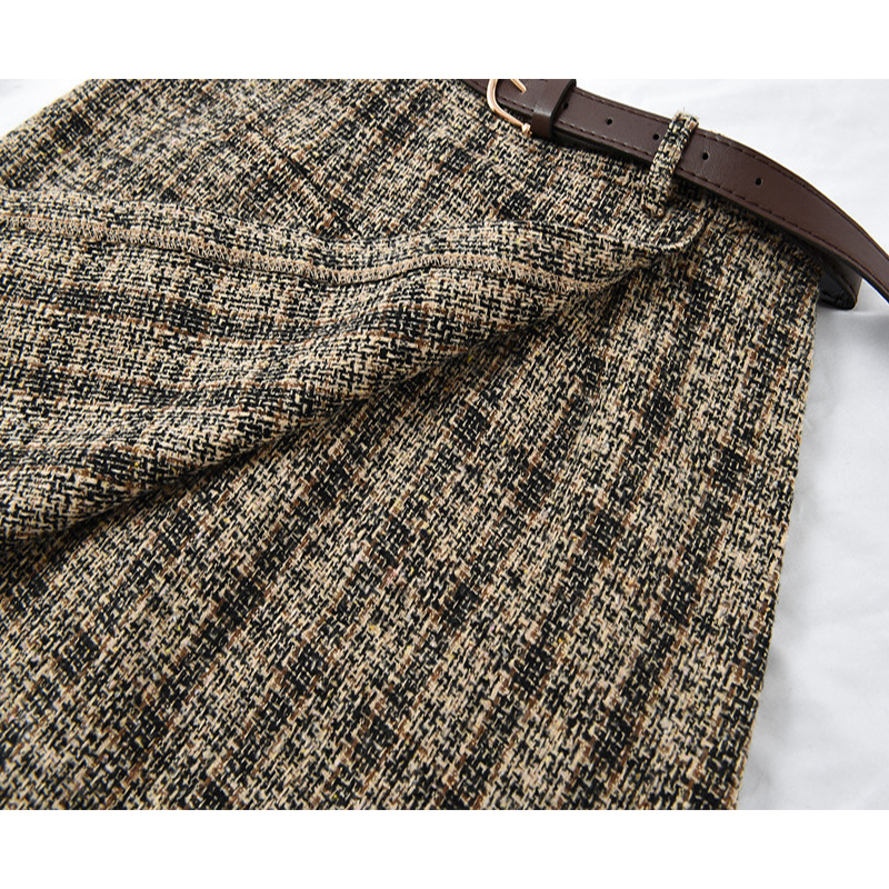 Korean Irregular Lady Skirt Female Autumn Sweet High Waist Aline Mini Skirt Vintage Casual Women Plaid Skirt Chic Sashes 210306